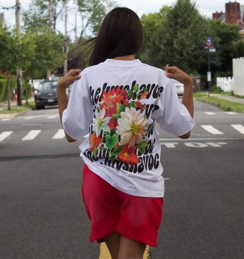 Red Cotton "sheluvshavoc" Shorts