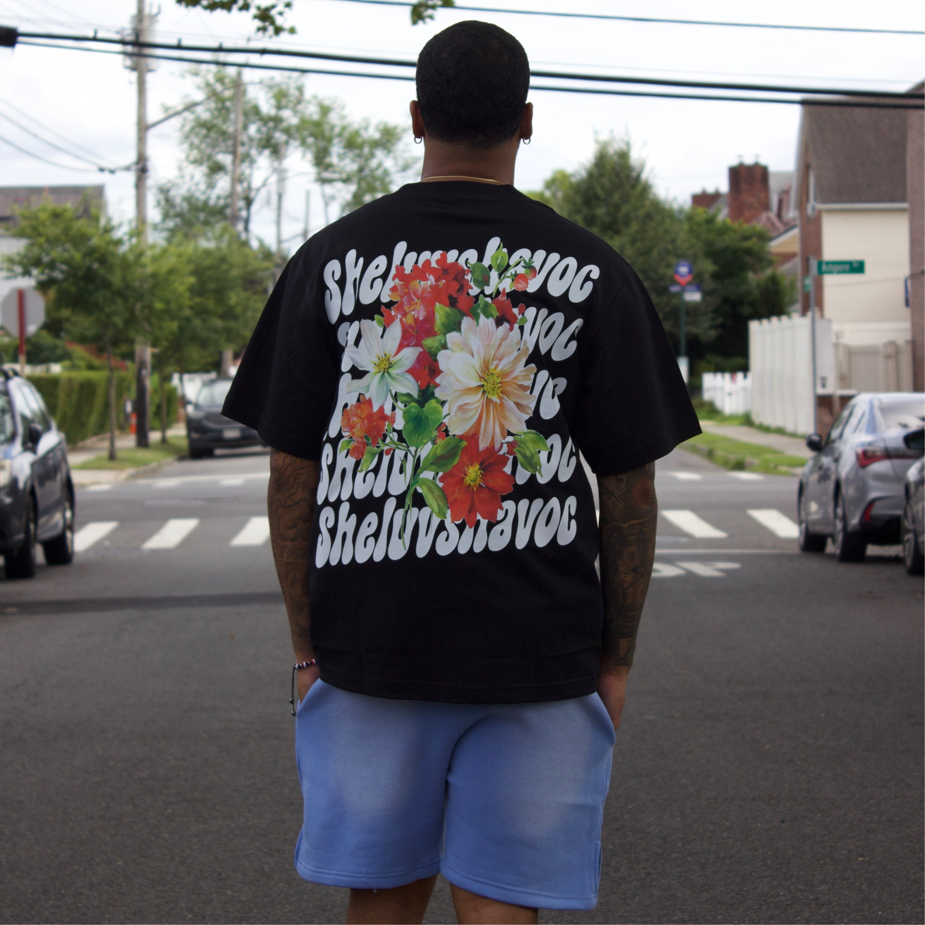 Sky Blue Cotton "sheluvshavoc" Shorts