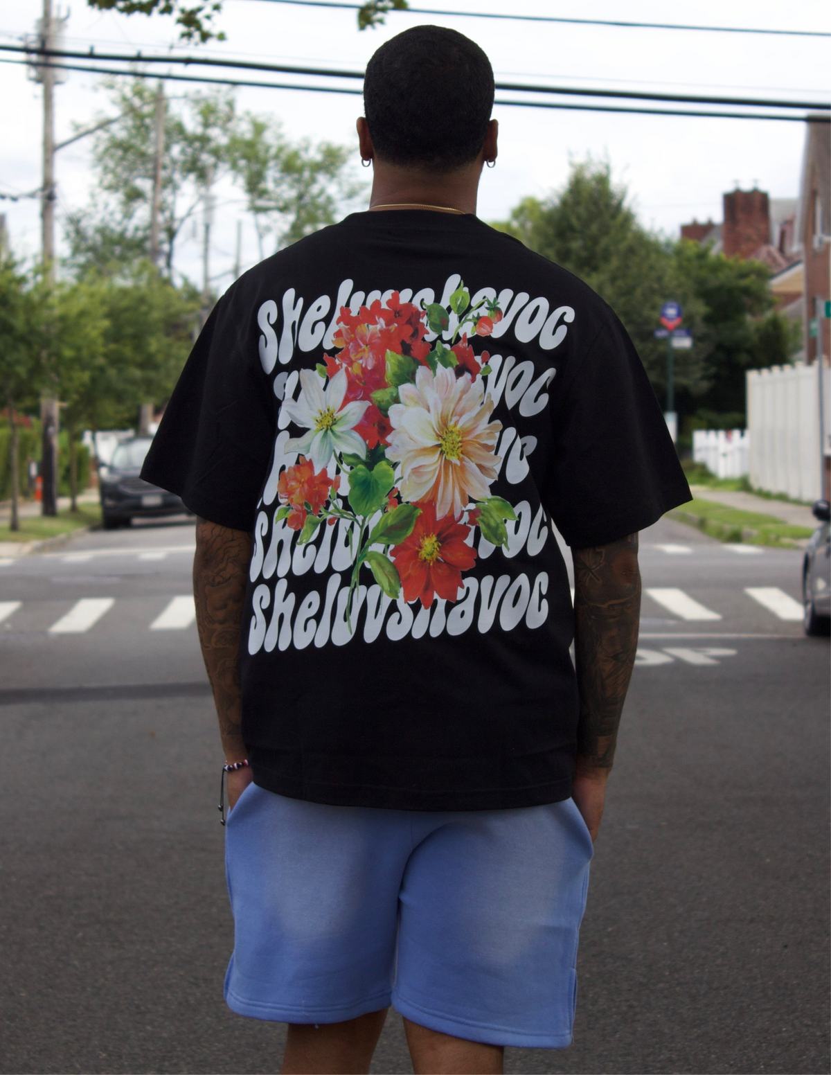 Black "sheluvshavoc" Over Size Tee